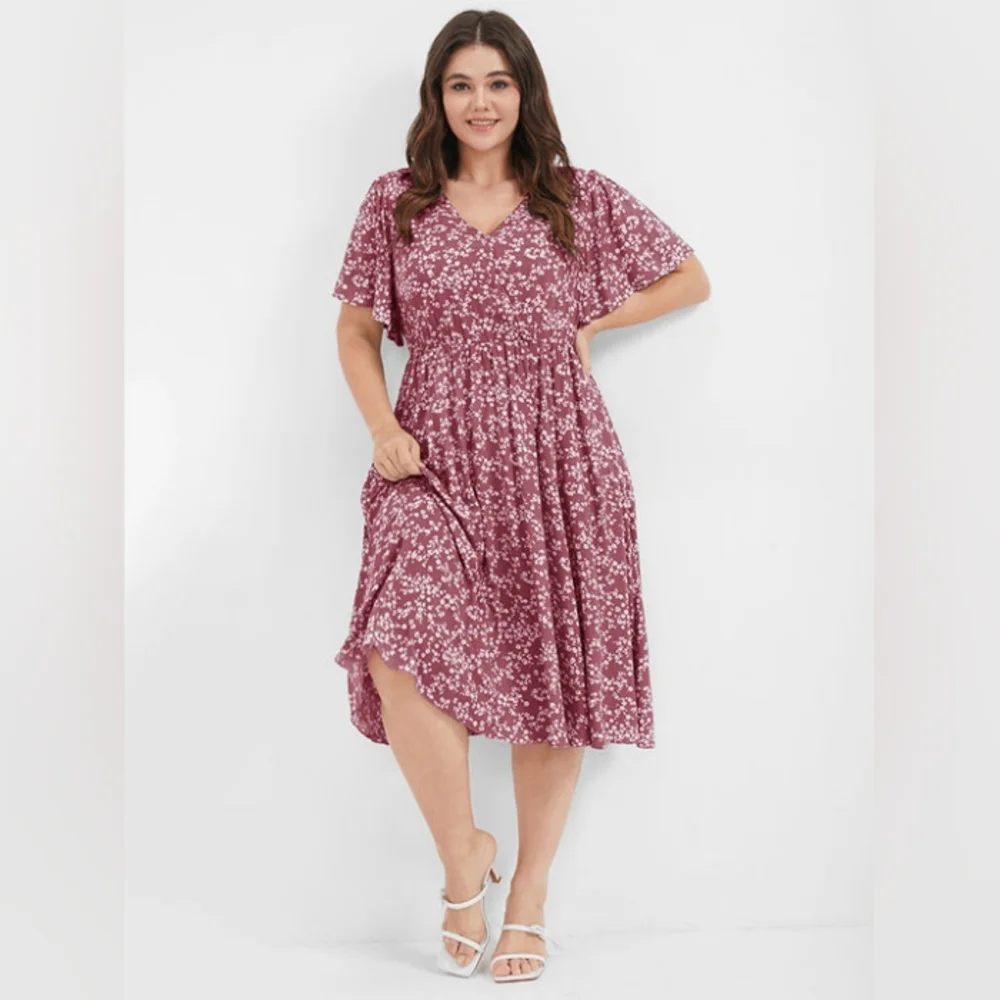 ⭐️DITSY FLORAL ELASTIC WAIST DRESS - Picture 1 of 8